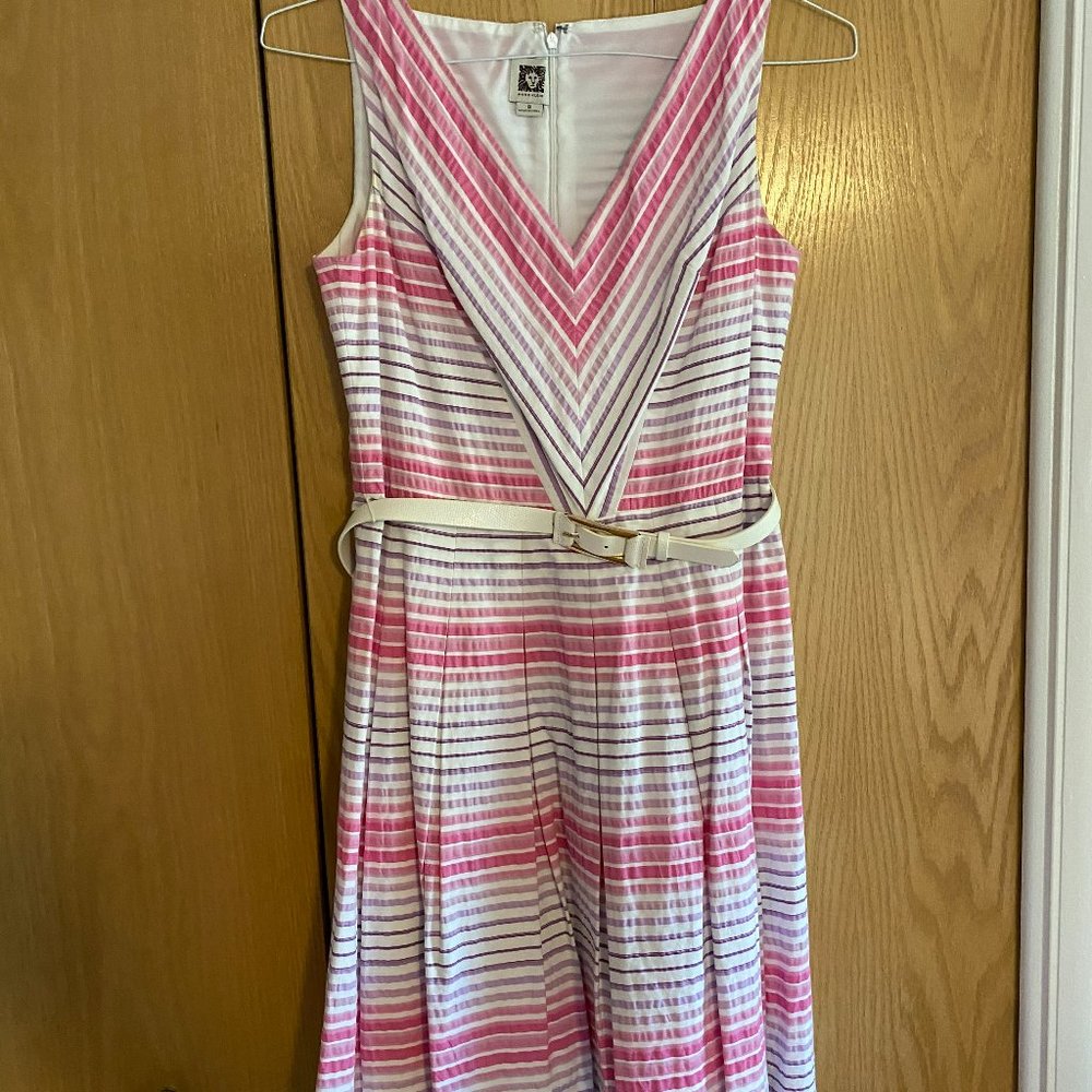 Anne Klein Striped Dress with Belt